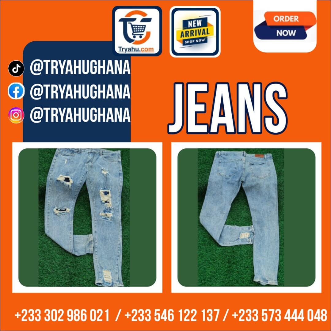 Classic Men’s Jeans | High-Quality Denim | Sizes 32 & 33 | Order in Ghana